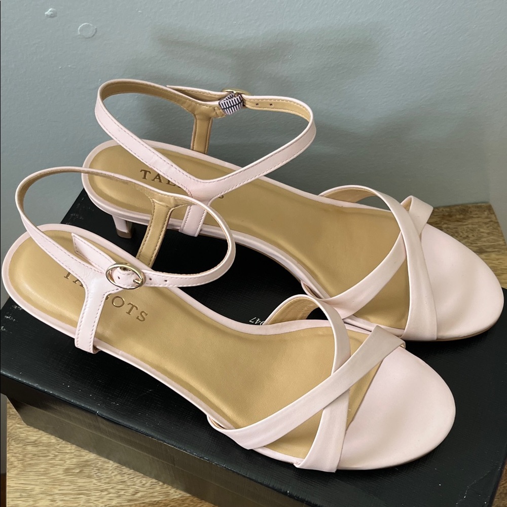 Talbots Pale Blush Strappy Low Heel Sandals